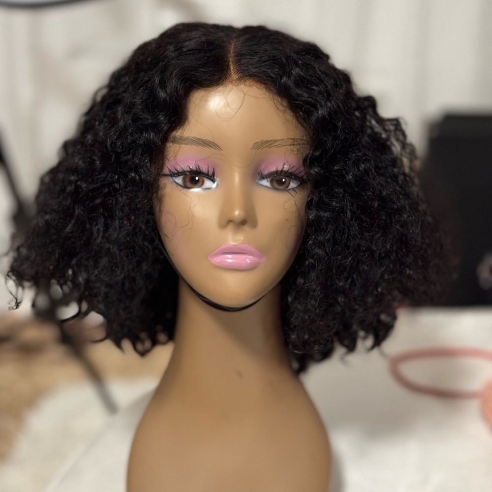 Curly human hair unit